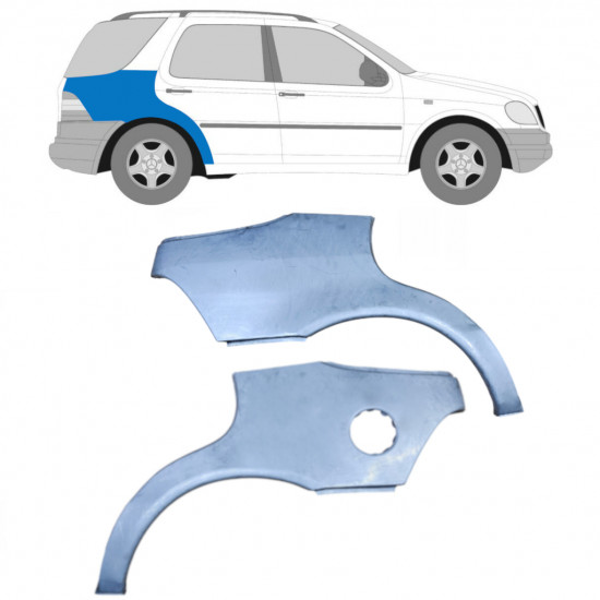 Painel de reparação do guarda-lamas traseiro para Mercedes M-class 1998-2005 / Esquerda+Direita / Conjunto 9217