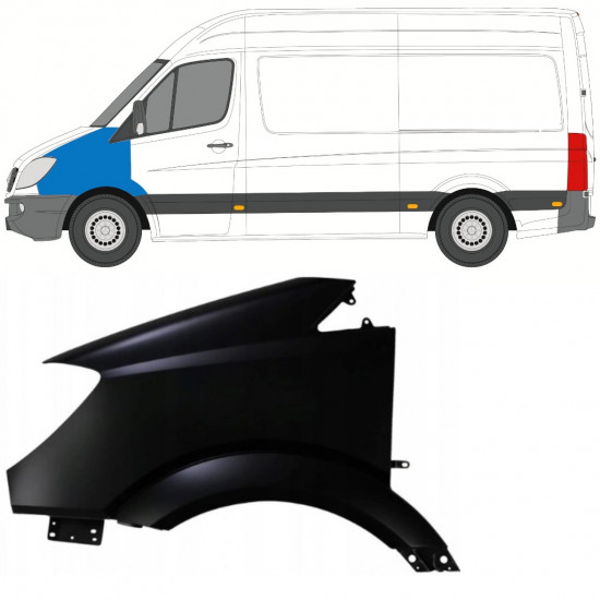 Guarda-lamas dianteiro para Mercedes Sprinter 2006-2013 / Esquerdo 7415