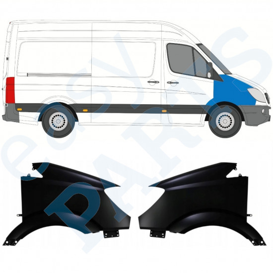 Guarda-lamas dianteiro para Mercedes Sprinter 2006-2013 / Esquerda+Direita / Conjunto 10626