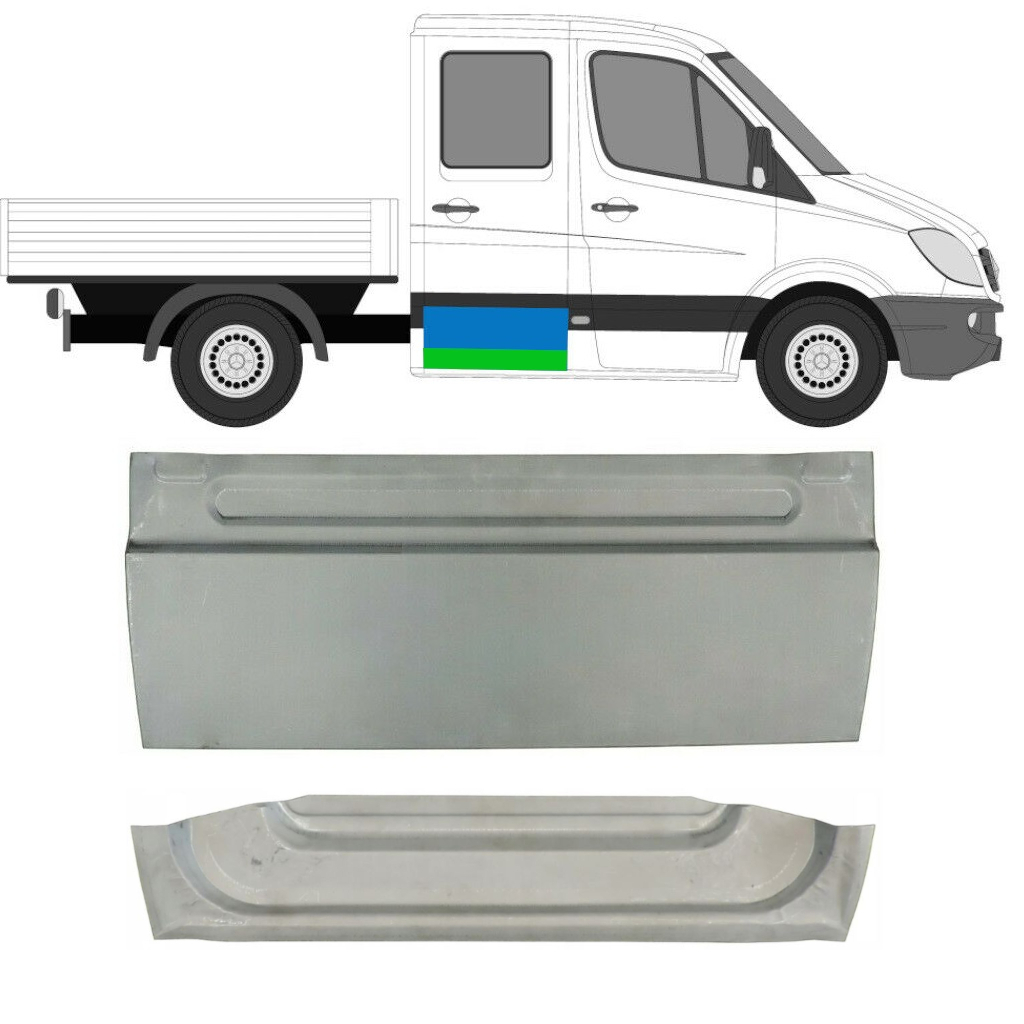 Painel De Reparação Das Portas Traseiras Para Mercedes Sprinter 2006- / Esquerda = Direita (Simétrico) / Cabine Dupla / Conjunto 10512