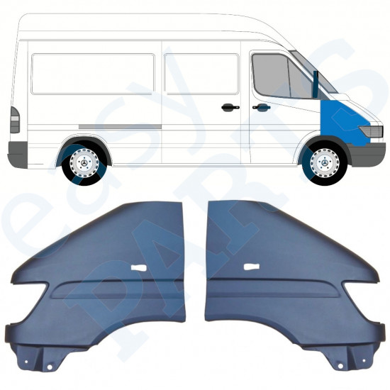 Guarda-lamas dianteiro para Mercedes Sprinter 1995-2000 / Esquerda+Direita / Conjunto 9741