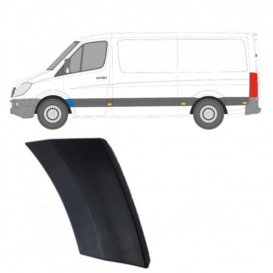 Moldura lateral do guarda-lamas dianteiro para Mercedes Sprinter 2006- / Esquerdo 9007