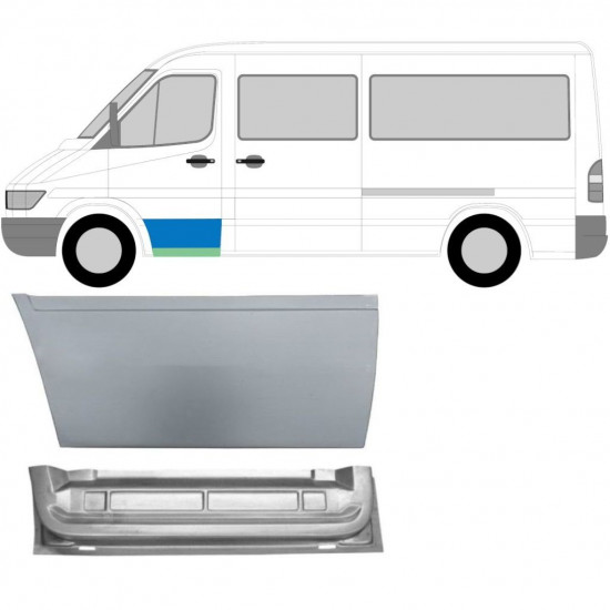 Painel de reparação das portas dianteiras para Mercedes Sprinter 1995-2006 / Esquerdo / Conjunto 10562