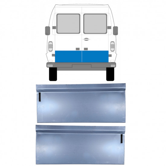 Painel de reparação externa das portas traseiras para Mercedes T1 1977-1996  / Esquerda+Direita / Conjunto 9565