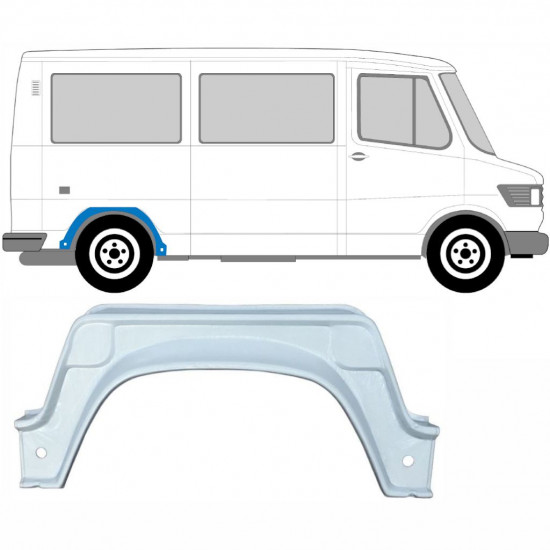 Painel de reparação interna do arco da roda traseira para Mercedes T1 1977-1996 / Direito 5219