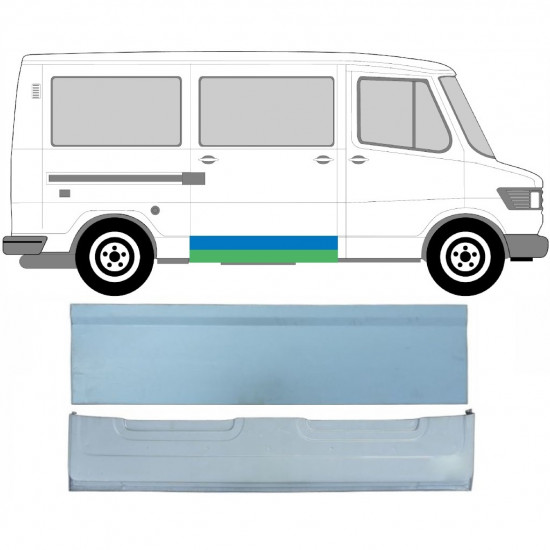 Painel de reparação interna e externa das portas deslizantes para Mercedes T1 1977-1996 / Esquerda = Direita (simétrico) / Conjunto 9566