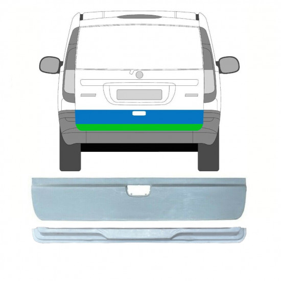 Painel de reparação interna e externa das portas traseiras para Mercedes Vito 2003-2014 / Conjunto 9784