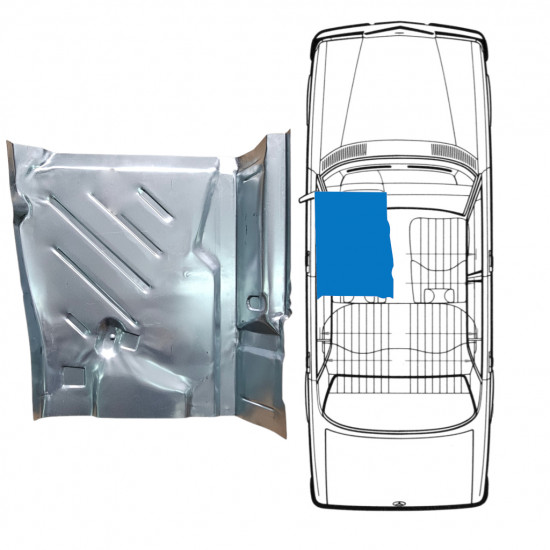 Painel de reparação do assoalho dianteiro para Mercedes W123 1975-1985 / Esquerdo 8304