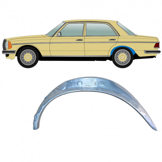 Painel de reparação interna do arco da roda traseira para Mercedes W123 1975-1985 / Esquerdo 8037