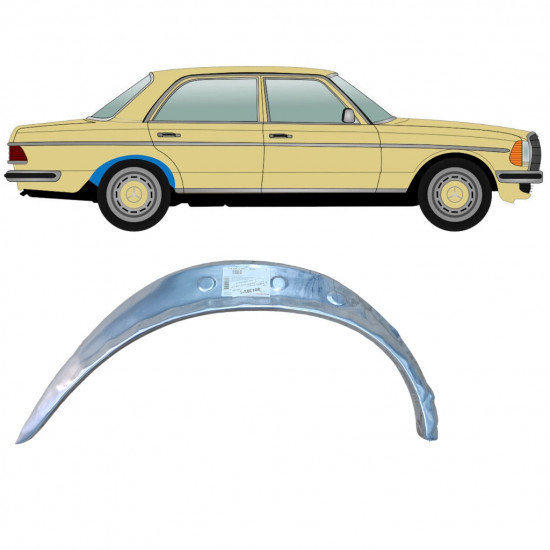 Painel de reparação interna do arco da roda traseira para Mercedes W123 1975-1985 / Direito 8036