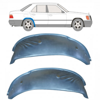 Painel de reparação interna do arco da roda traseira para Mercedes W124 1984- / Esquerda+Direita / Conjunto 10596