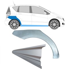 Painel de reparação da soleira com guarda-lamas traseiro para Mercedes A-Class W169 2004-2012 / Direito / Conjunto 11314