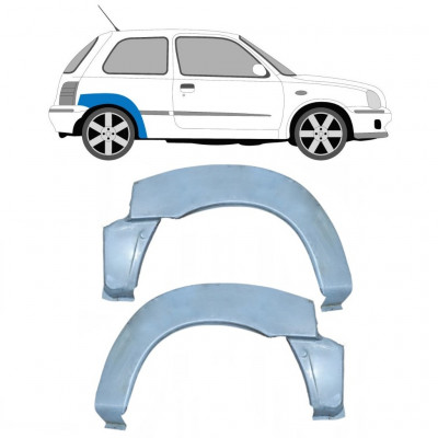 Painel de reparação do guarda-lamas traseiro para Nissan Micra 1992- / Esquerda+Direita / Conjunto 9667