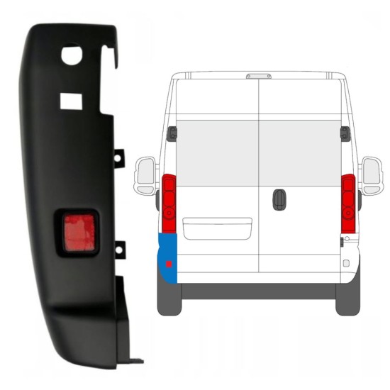 Canto do para-choque traseiro 180 graus para Opel Movano 2021-2026 / Esquerdo 16037