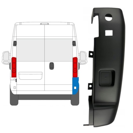 Canto do para-choque traseiro 180 graus para Opel Movano 2021-2026 / Direito 15799