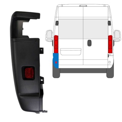 Canto do para-choque traseiro 270 graus para Opel Movano 2021-2026 / Esquerdo 15798