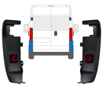 Canto do para-choque traseiro 270 graus para Opel Movano 2021-2026 / Esquerda+Direita / Conjunto 15797