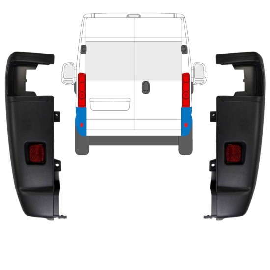 Canto do para-choque traseiro 270 graus para Opel Movano 2021-2026 / Esquerda+Direita / Conjunto 15797