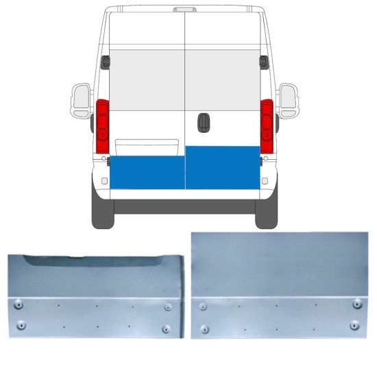 Painel de reparação das portas traseiras para Opel Movano 2021-2026 / Esquerda+Direita 16516