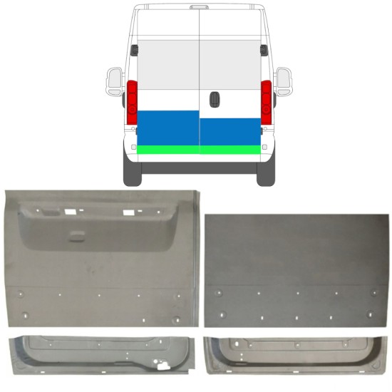 Painel de reparação das portas traseiras para Opel Movano 2021-2026 16509
