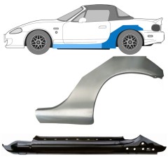 Soleira completa com reparação de guarda-lamas traseiro para Mazda MX-5 1998-2005 NB / Esquerdo / Conjunto 11146