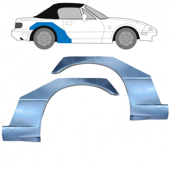 Painel de reparação do guarda-lamas traseiro para Mazda MX-5 1989-1998 / Esquerda+Direita / Conjunto 9609