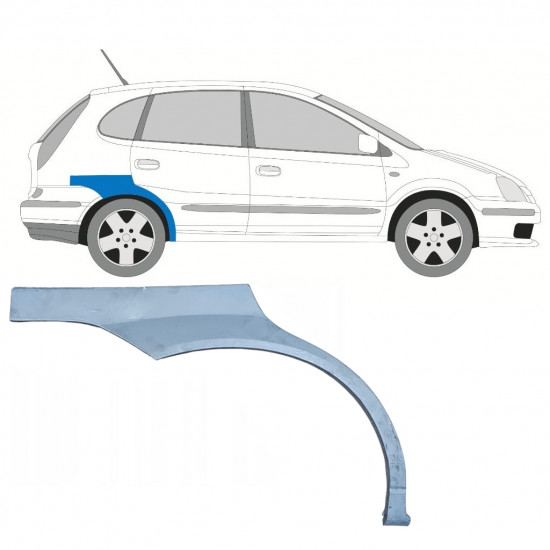 Painel de reparação do guarda-lamas traseiro para Nissan Almera Tino 2000-2006 / Direito 7436