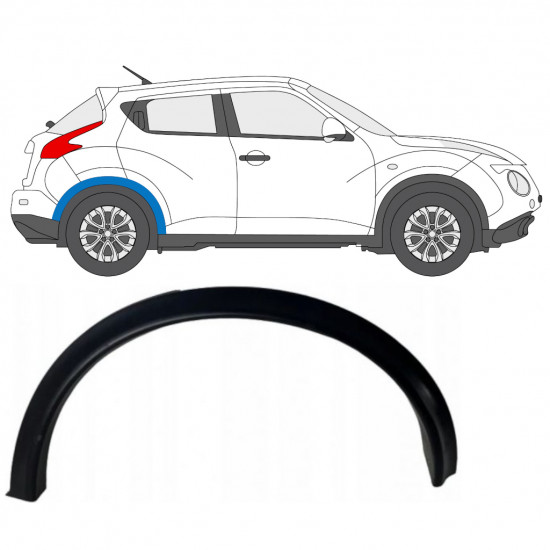 Moldura lateral do guarda-lamas traseiro para Nissan Juke 2010-2014 / Direito 7898