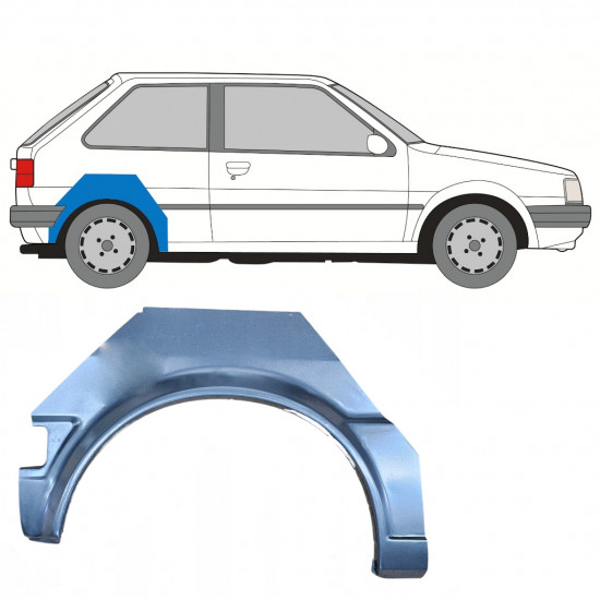 Painel de reparação do guarda-lamas traseiro para Nissan Micra 1982-1992 / Direito 8038