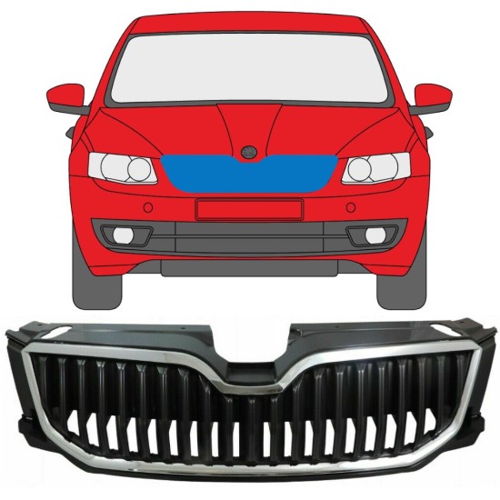 Grelha cromada para Skoda Octavia III 2013-2017 9354