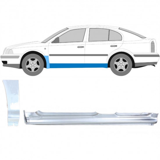 Painel de reparação da soleira com guarda-lamas dianteiro para Skoda Octavia 1996-2010 / Esquerdo 11174