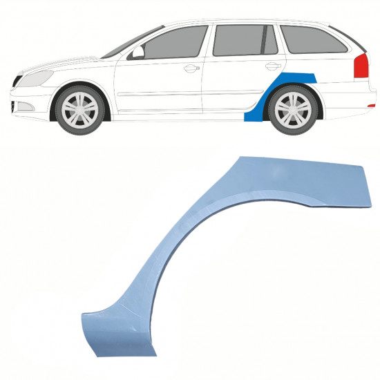 Painel de reparação do guarda-lamas traseiro para Skoda Octavia 2004-2013 / Esquerdo 10186