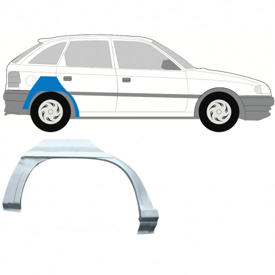 Painel de reparação do guarda-lamas traseiro para Opel Astra 1991-2002 / Direito / HATCHBACK 7259