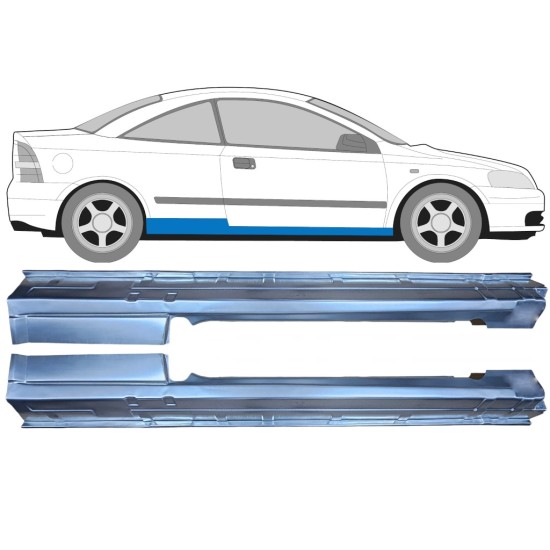 Soleira completa para Opel Astra G 1998-2009 / Esquerda+Direita / COUPE 15964