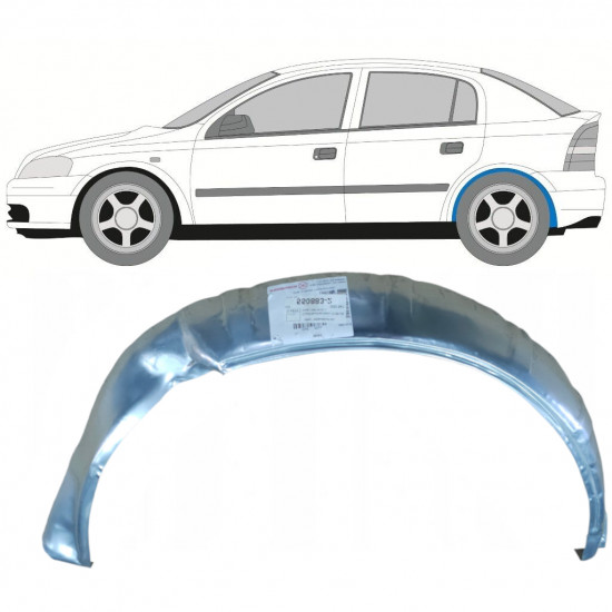 Painel de reparação interna do arco da roda traseira para Opel Astra 1998-2009 / Esquerdo 7871