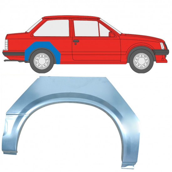 Painel de reparação do guarda-lamas traseiro para Opel Corsa A 1982-1993 / Direito 11018