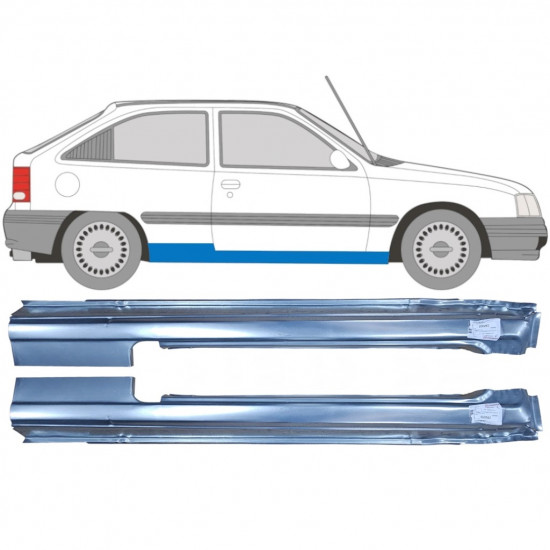 Painel de reparação da soleira para Opel Kadett 1984-1993 / Esquerda+Direita / Conjunto 9449