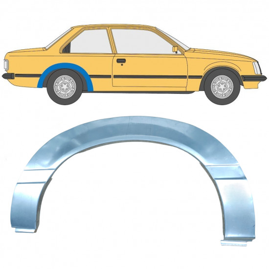 Painel de reparação do guarda-lamas traseiro para Opel Rekord E 1977-1986 / Direito 11037