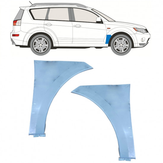 Painel de reparação do guarda-lamas dianteiro para Mitsubishi Outlander 2007-2012 / Esquerda+Direita / Conjunto 10902