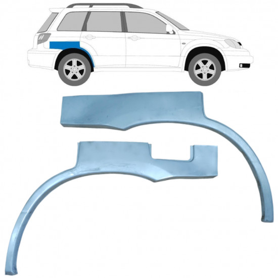 Painel de reparação do guarda-lamas traseiro para Mitsubishi Outlander 2003-2007 / Esquerda+Direita / Conjunto 9257