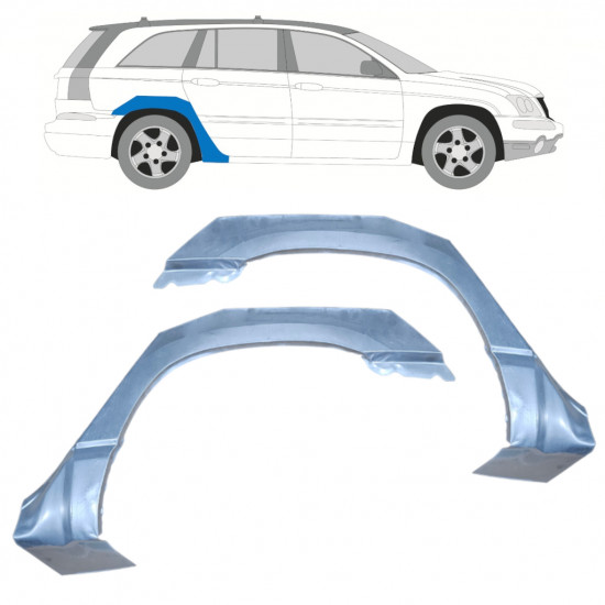 Painel de reparação do guarda-lamas traseiro para Chrysler Pacifica 2003-2007 / Esquerda+Direita / Conjunto 9970