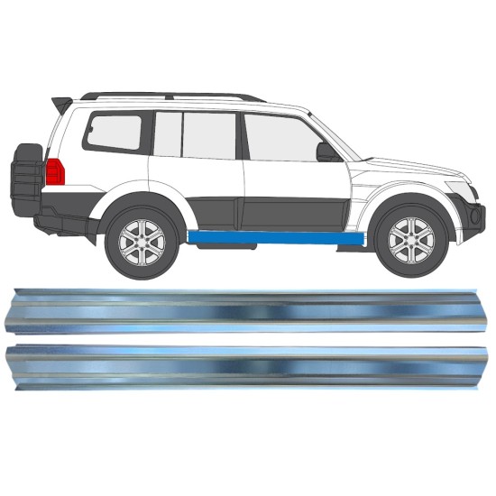 Painel de reparação da soleira para Mitsubishi Pajero 2006-2021 / Esquerda+Direita / Conjunto 16351