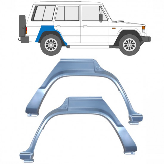 Painel de reparação do guarda-lamas traseiro para Mitsubishi Pajero 1982-1992 / Esquerda+Direita / Conjunto 9631