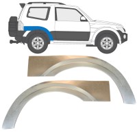 Painel de reparação do guarda-lamas traseiro para Mitsubishi Pajero 2006-2021 / Esquerda+Direita / Conjunto 14839