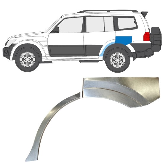 Painel de reparação do guarda-lamas traseiro para Mitsubishi Pajero 2006-2021 / Esquerdo 14841