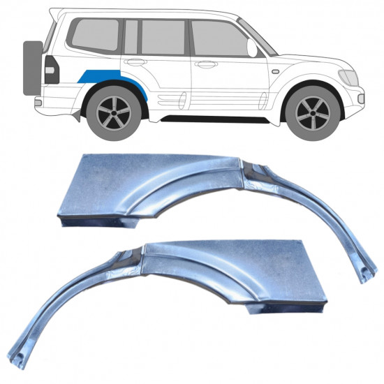 Painel de reparação do guarda-lamas traseiro para Mitsubishi Pajero 1999-2006 / Esquerda+Direita / Conjunto 9674