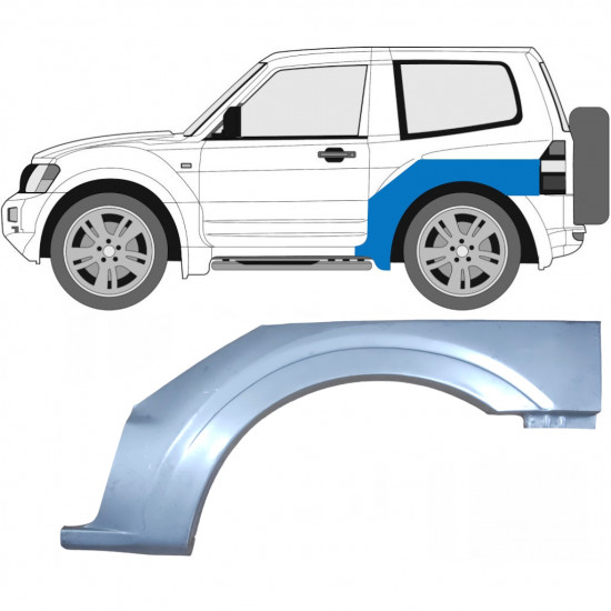 Painel de reparação do guarda-lamas traseiro para Mitsubishi Pajero 1999-2006 / Esquerdo 6829