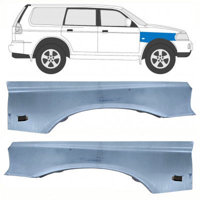 Painel de reparação do guarda-lamas dianteiro para Mitsubishi Pajero Sport 1996-2008 / Esquerda+Direita / Conjunto 10104