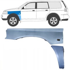 Painel de reparação do guarda-lamas dianteiro para Mitsubishi Pajero Sport 1996-2008 / Esquerdo / Conjunto 8543