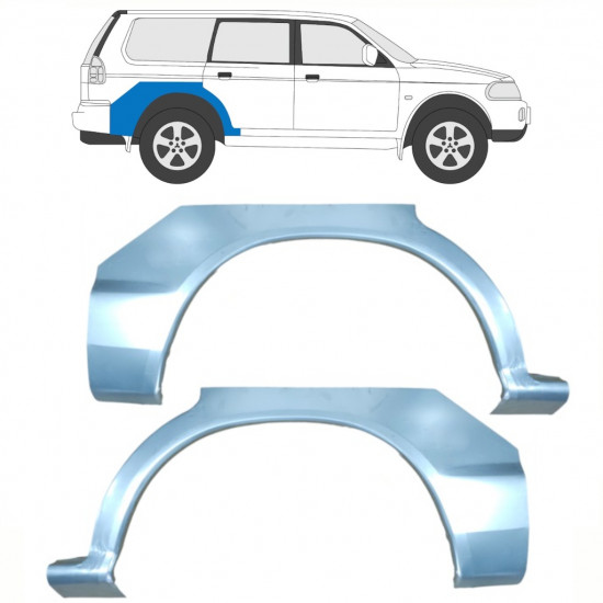 Painel de reparação do guarda-lamas traseiro para Mitsubishi Pajero Sport 1996-2008 / Esquerda+Direita / Conjunto 10584